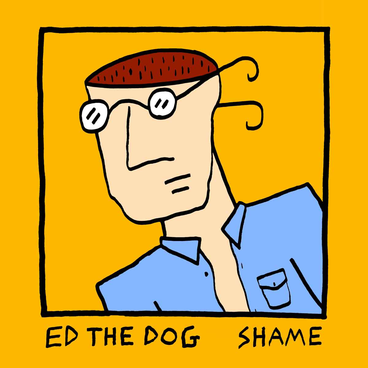 Ed The Dog 'Shame' LP Cover, 2018. Indian ink + Illustrator.