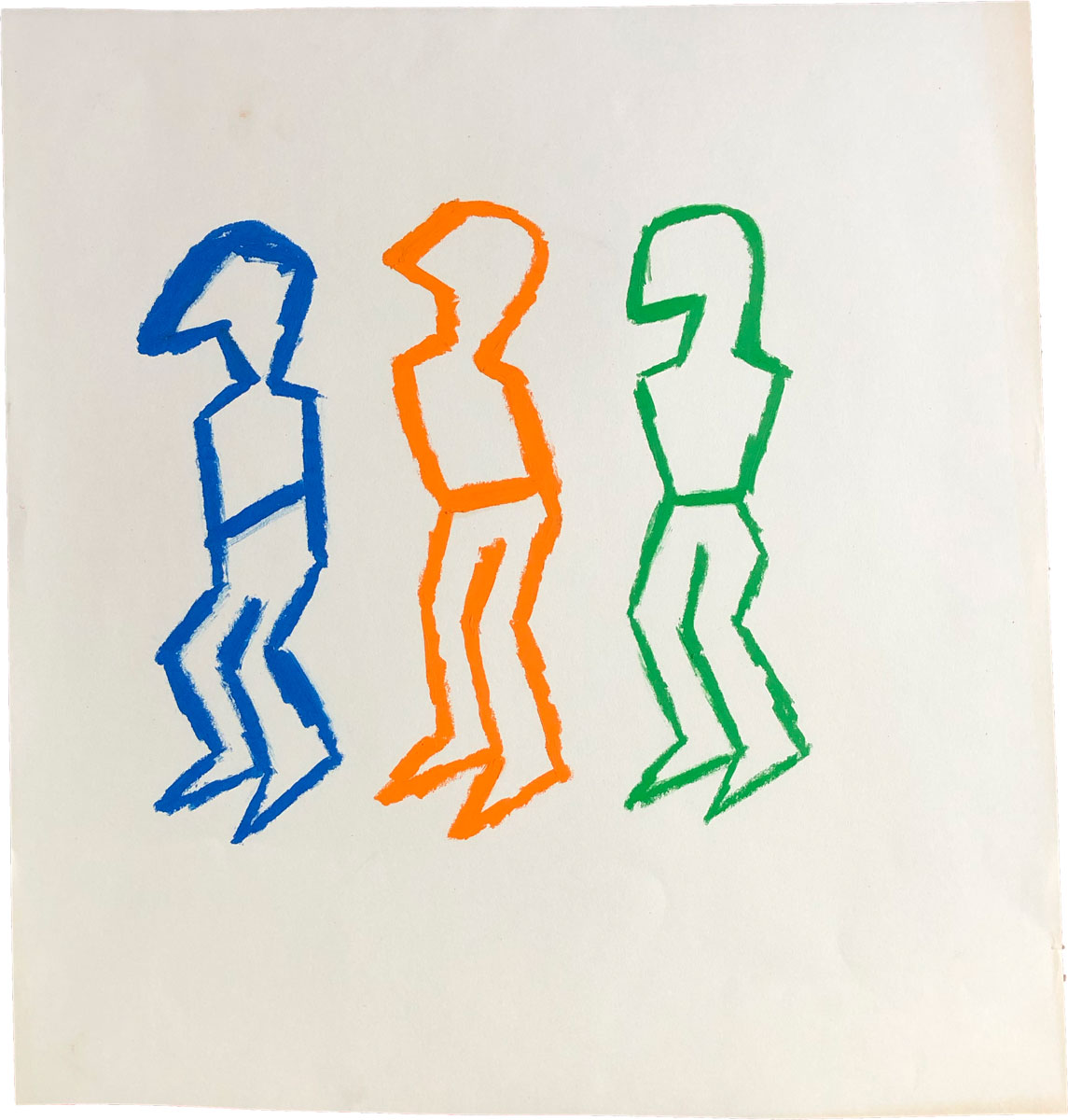 Three, 2019. Oil on paper.